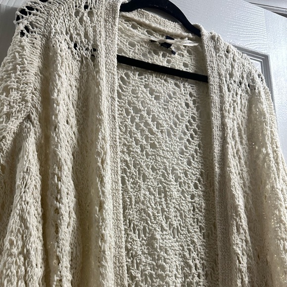 American Eagle Crochet Open Front Cardigan Size L/XL - Picture 4 of 6